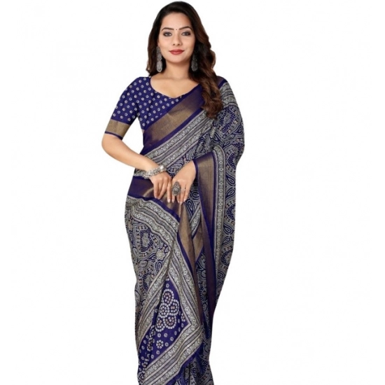 Generic Women's Cotton Silk Printed Saree With Unstitched Blouse 5.5Mtr (Blue) Generic Women's Cotton Silk Printed Saree With Unstitched Blouse 5.5Mtr (Blue)