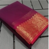 Generic Women's Crepe Chit Pallu Solid Saree With Unstitched Blouse 5.5Mtr (Pink)