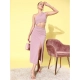 Generic Women's Polyester Lycra Solid Sleeveless Dress (Lavender) Generic Women's Polyester Lycra Solid Sleeveless Dress (Lavender)