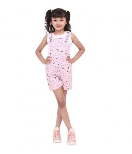 Generic Girl's Inner- Cotton Printed Sleeveless Dungaree (Light Pink) Generic Girl's Inner- Cotton Printed Sleeveless Dungaree (Light Pink)