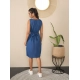 Generic Women's Denim Solid Sleeveless Dress (Blue) Generic Women's Denim Solid Sleeveless Dress (Blue)