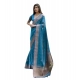 Generic Women's Silk_Blend Butti Pattern Saree With Unstitched Blouse 5.5Mtr (Teal)