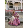 Generic Women's Faux_Tussar Floral Jal With Patola Print Saree With Unstitched Blouse 5.5Mtr (Lavender)