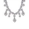 Generic Women's Brass Silver Plated Necklace set (Pink)