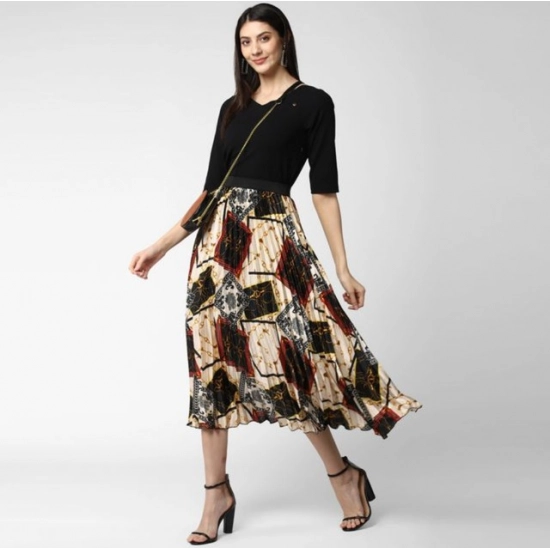 Generic Women's Satin Pleated Elasticated Skirt (Multicolor) Generic Women's Satin Pleated Elasticated Skirt (Multicolor)