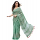 Generic Women's Linen Floral Embroidered Saree With Unstitched Blouse 5.5Mtr (Sea Green) Generic Women's Linen Floral Embroidered Saree With Unstitched Blouse 5.5Mtr (Sea Green)