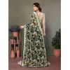 Generic Women's Chiffon Printed Saree With Unstitched Blouse 5.5Mtr (Green)