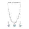 Generic Women's Brass Silver Plated Necklace set (Turquoise) Generic Women's Brass Silver Plated Necklace set (Turquoise)