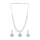 Generic Women's Brass Silver Plated Necklace set (Turquoise) Generic Women's Brass Silver Plated Necklace set (Turquoise)