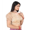 Generic Women's Jimmy Solid Designer Neck Elastic Sleeve Readymade Blouse (Beige 38 , Alterable up to 42)-PID65826