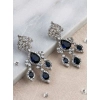 Generic Women's Brass Silver Plated Drop Earrings (Blue) Generic Women's Brass Silver Plated Drop Earrings (Blue)