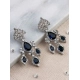Generic Women's Brass Silver Plated Drop Earrings (Blue)