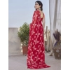 Generic Women's Chiffon Printed Saree With Unstitched Blouse 5.5Mtr (Red)