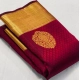 Generic Women's Soft Lichi Silk Printed Saree With Unstitched Blouse 5.5Mtr (Maroon)