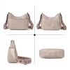 Generic Women's PU Leather Zipper Sling Bag (Beige)