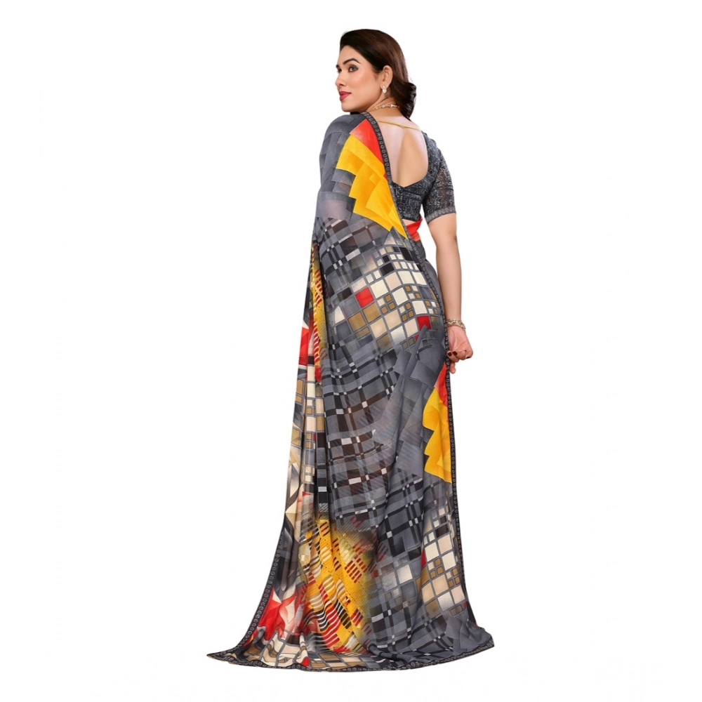 Generic Women's Georgette Printed Saree With Unstitched Blouse 5.5Mtr (Multicolor) Generic Women's Georgette Printed Saree With Unstitched Blouse 5.5Mtr (Multicolor)