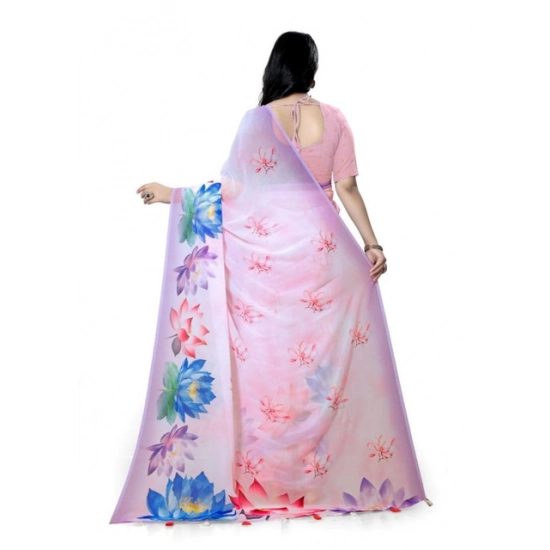 Generic Women's Georgette Floral Printed Saree With Unstitched Blouse 5.5Mtr (Light Pink) Generic Women's Georgette Floral Printed Saree With Unstitched Blouse 5.5Mtr (Light Pink)