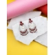 Generic Women's Brass Silver Plated Chandbali Earrings (Red) Generic Women's Brass Silver Plated Chandbali Earrings (Red)