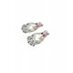 Generic Women's Brass Silver Plated Chandbali Earrings (Multicolor) Generic Women's Brass Silver Plated Chandbali Earrings (Multicolor)
