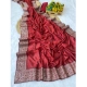 Generic Women's Silk Embroidred Saree With Unstitched Blouse 5.5Mtr (Red)