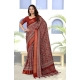 Generic Women's Cotton Silk Printed Saree With Unstitched Blouse 5.5Mtr (Maroon)