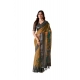 Generic Women's Faux_Linen Printed Saree With Unstitched Blouse 5.5Mtr (Mustard)