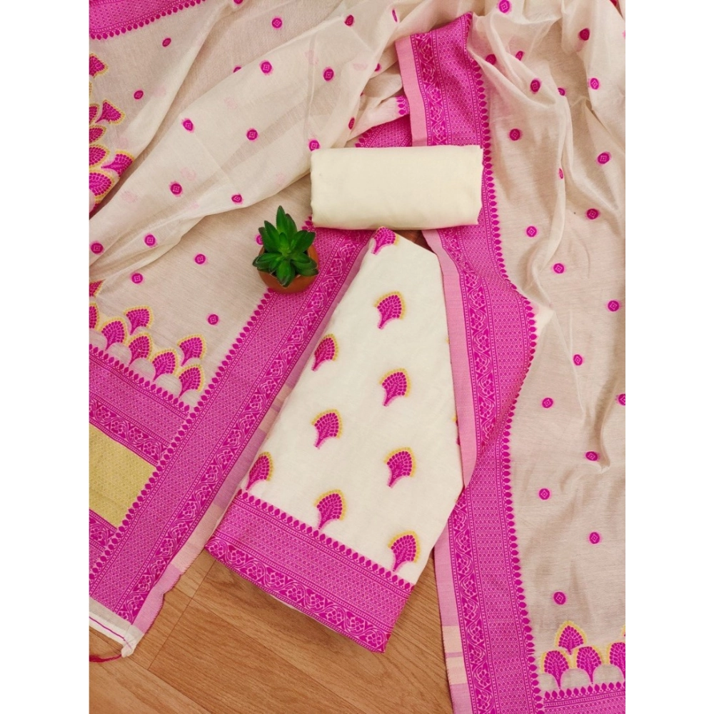 Generic Women's Banarasi Silk Printed Unstitched Salwar Suit Material With Dupatta (Pink, 3Mtrs) Generic Women's Banarasi Silk Printed Unstitched Salwar Suit Material With Dupatta (Pink, 3Mtrs)