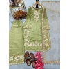 Generic Women's Silk Embroidered 3/4th Sleeve Round Readymade Kurti With Palazzo Pant and Dupatta Set (Pista) Generic Women's Silk Embroidered 3/4th Sleeve Round Readymade Kurti With Palazzo Pant and Dupatta Set (Pista)