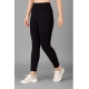 Generic Women's Polyester Solid Ankle length High Waisted Tights (Black)