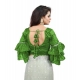 Generic Women's Organza Solid V Neck Layered Ruffle Sleeve Readymade Blouse (Light Green Free Size , up to 38–40 Bust)-PID65852 Generic Women's Organza Solid V Neck Layered Ruffle Sleeve Readymade Blouse (Light Green Free Size , up to 38–40 Bust)-PID65852