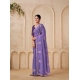 Generic Women's Digital Printed  Georgette Saree With Unstitched Blouse (Lavendar, 5-6 Mtrs)