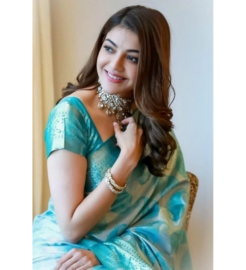 Generic Women's Soft Lichi Silk Printed Saree With Unstitched Blouse 5.5Mtr (Sky Blue) Generic Women's Soft Lichi Silk Printed Saree With Unstitched Blouse 5.5Mtr (Sky Blue)