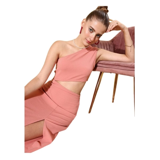 Generic Women's Polyester Lycra Solid Sleeveless Dress (Pink) Generic Women's Polyester Lycra Solid Sleeveless Dress (Pink)