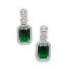 Generic Women's Brass Silver Plated Drop Earrings (Green) Generic Women's Brass Silver Plated Drop Earrings (Green)
