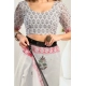 Generic Women's Faux_Linen Printed Ready-to-Wear Saree With Unstitched Blouse 5.5 Mtr (White)