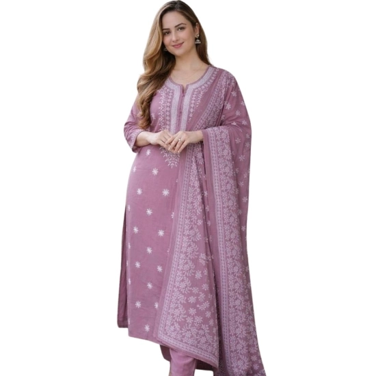 Generic Women's Chanderi Silk Ethnic Motif Round 3/4th Sleeve Kurti With Pant Dupatta Set (Peach) Generic Women's Chanderi Silk Ethnic Motif Round 3/4th Sleeve Kurti With Pant Dupatta Set (Peach)