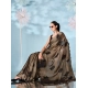 Generic Women's Viscose Silk Embroidered Saree With Unstitched Blouse 5.5Mtr (Beige)