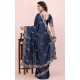 Generic Women's Georgette Embroidered Saree With Unstitched Blouse 5.5Mtr (Navy Blue) Generic Women's Georgette Embroidered Saree With Unstitched Blouse 5.5Mtr (Navy Blue)