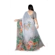 Generic Women's Georgette Floral Printed Saree With Unstitched Blouse 5.5Mtr (Grey)