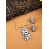 Generic Women's Brass Silver Plated Pendant Set (Multicolor)
