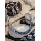 Generic Women's Brass Silver Plated Necklace set (Blue) Generic Women's Brass Silver Plated Necklace set (Blue)