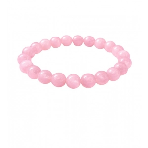 Generic Natural Crystal 8mm Rose Quartz Bracelet  (Light Pink)