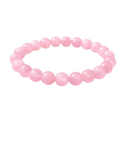 Generic Natural Crystal 8mm Rose Quartz Bracelet  (Light Pink)