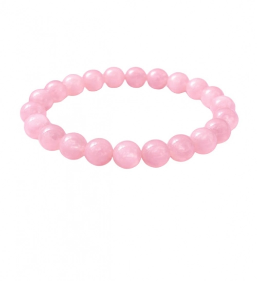 Generic Natural Crystal 8mm Rose Quartz Bracelet  (Light Pink)