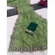 Generic Women's Star Georgette Embroidered Saree With Unstitched Blouse 5.5Mtr (Green)