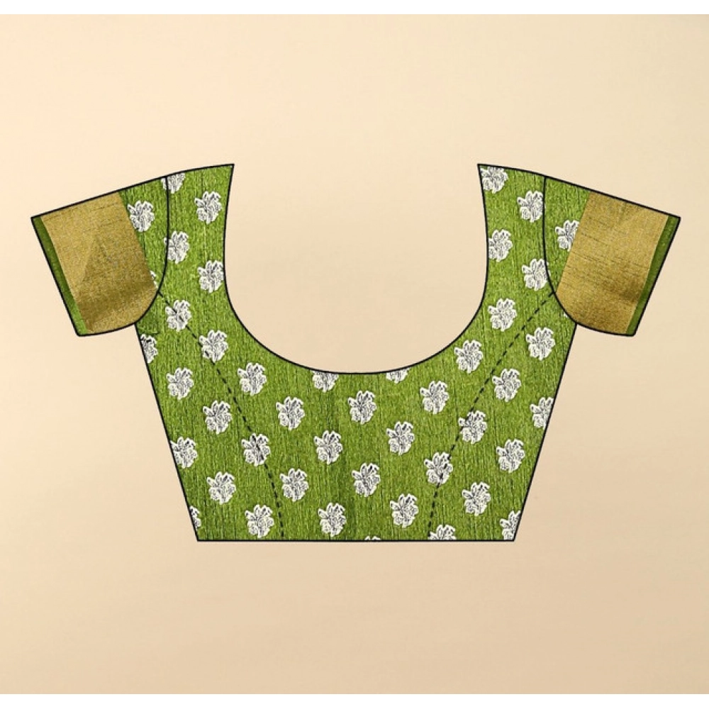 Generic Women's Cotton Blend Printed Saree With Unstitched Blouse 5.5Mtr (Mehandi) Generic Women's Cotton Blend Printed Saree With Unstitched Blouse 5.5Mtr (Mehandi)
