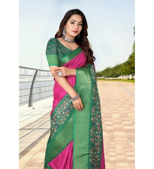 Generic Women's Cotton Silk Printed Saree With Unstitched Blouse 5.5Mtr (Multicolor) Generic Women's Cotton Silk Printed Saree With Unstitched Blouse 5.5Mtr (Multicolor)