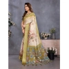 Generic Women's Cotton Silk  Printed Saree With Unstitched Blouse 5.5Mtr (Olive Green)