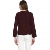 Generic Women's Polyester Diagonal Cut Long Sleeves Blazer (Maroon)