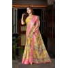 Generic Women's Cotton Silk Floral Printed Saree With Unstitched Blouse 5.5Mtr (Multicolor)